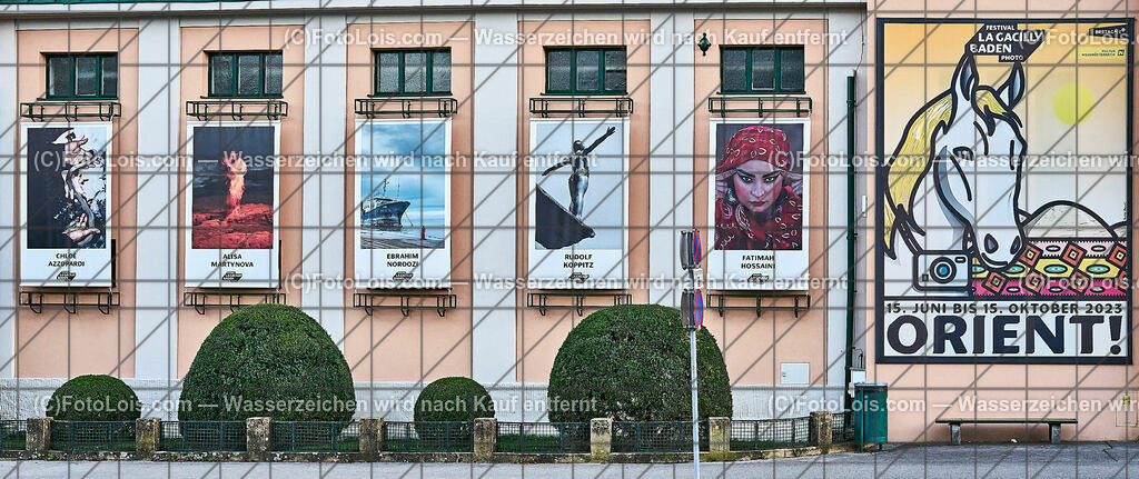 ALP5754_Baden_Festival_La Gacilly-Baden | (C)FotoLois.com, Alois Spandl, Baden bei Wien im Abendlicht, Freiluft-FotoAusstellung ORIENT im Rahmen von 'La Gacilly - Baden Photo 2023', Mo 2. Oktober 2023.