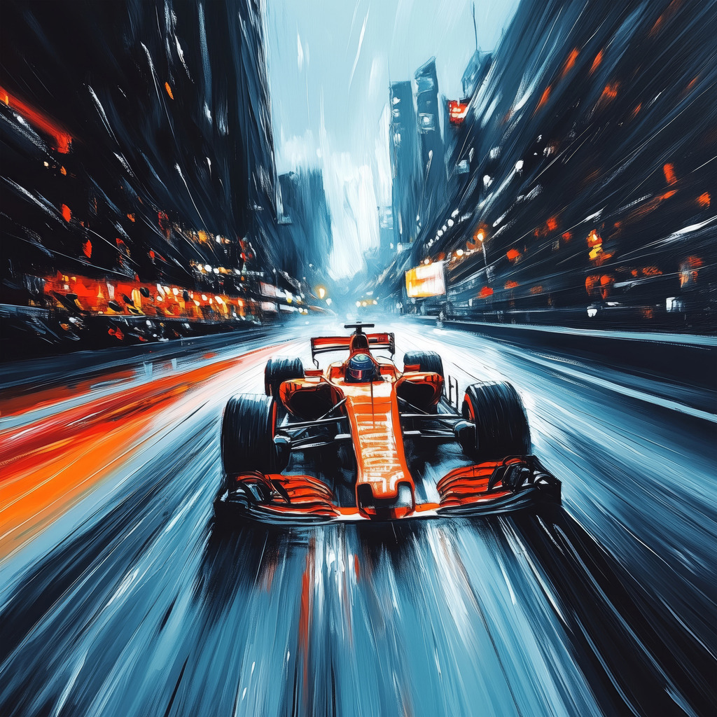 2501029 - Rennwagen | Ein Rennauto im Stil eines modernen dynamischen Gemäldes.