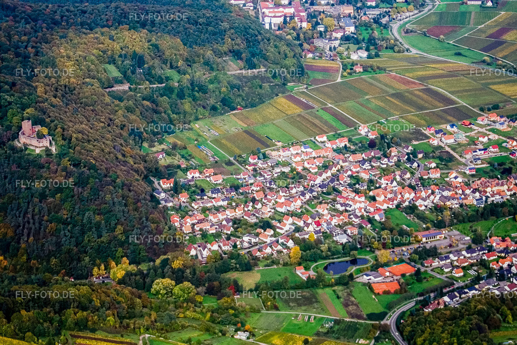 Ruine Landeck | Luftbild: Ruine Landeck in Klingenmünster im Bundesland Rheinland-Pfalz in Deutschland. Foto: IMG_4437.jpg vom 22.10.2006 durch Werner Riehm/FLY-FOTO.de - Realisiert mit Pictrs.com