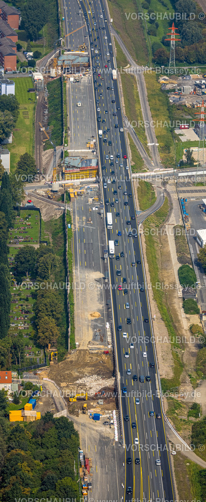 Unna230901117 | Luftbild, Baustelle für Ausbau der Autobahn A1 und Brückenbauarbeiten nahe der Hansastraße, Massen, Unna, Ruhrgebiet, Nordrhein-Westfalen, Deutschland