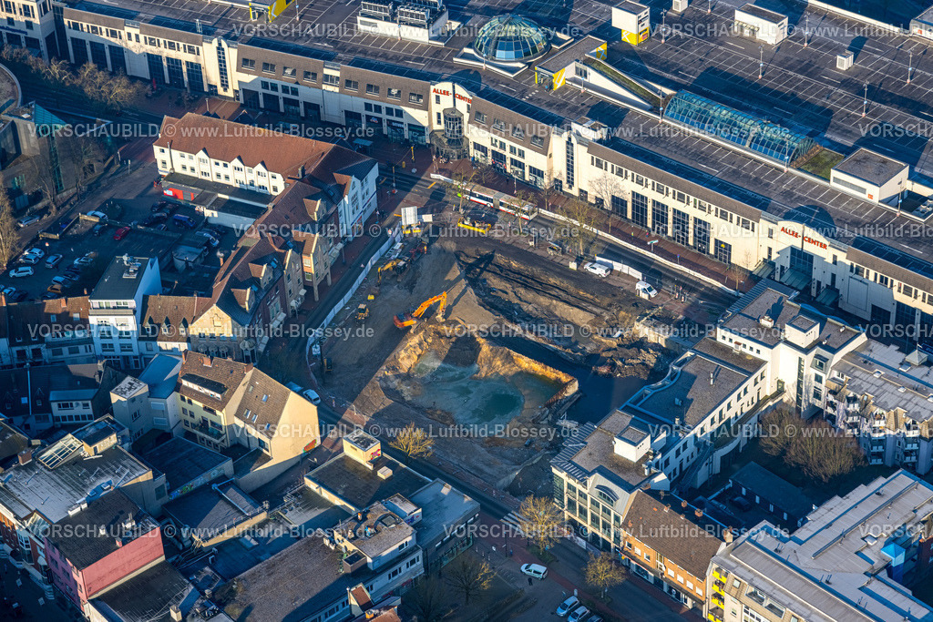 Hamm250200794Mitte | Luftbild, Baustelle mit Abriss der Westhälfte der Ritterpassage, daneben dias Allee-Center mit Fußgängerzone Westenwall, Mitte, Hamm, Ruhrgebiet, Nordrhein-Westfalen, Deutschland
