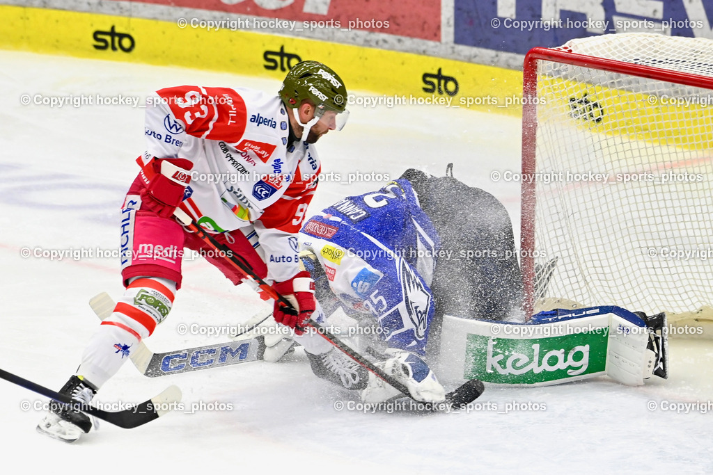 EC IDM Wärmepumpen VSV vs. HCB Südtirol Alperia | #93 Luca Frigo HCB Südtirol Alperia, #35 Joe Cannata EC VSV, EC IDM Wärmepumpen VSV vs. HCB Südtirol Alperia, EC IDM Wärmepumpen VSV vs. HCB Südtirol Alperia am 28.12.2025 in Villach (Stadthalle Villach), Austria, (Photo by Bernd Stefan)