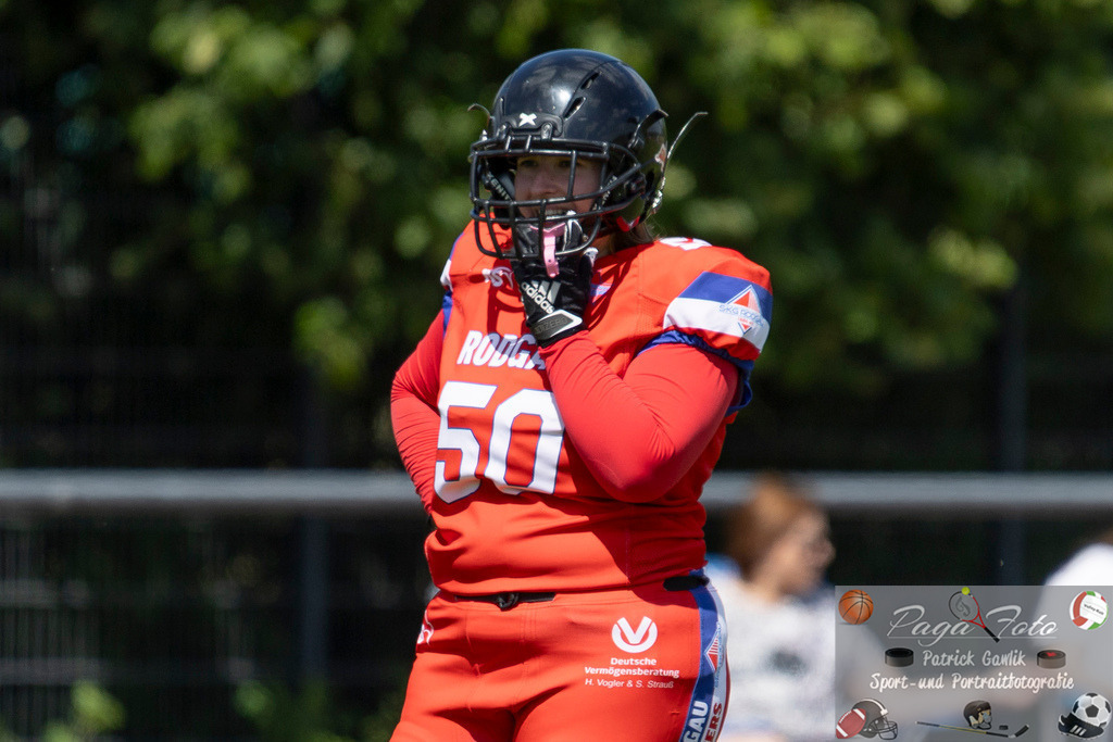 GFLW 1: German Football League Women 1: Rodgau Pioneers Ladies - Stuttgart Scorpions Sisters, 07.06.2026 | Rebecka Mynarek (Rodgau Pioneers Ladies #50), Freisteller, Portrait / Porträt, Rodgau Pioneers Ladies - Stuttgart Scorpions Sisters, Rodgau, Maingau-Energie-Stadion "Am Weichsee", 7.6.2026 - Realisiert mit Pictrs.com