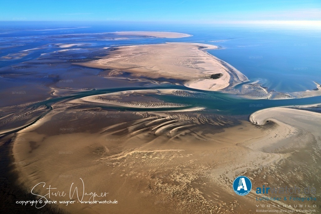 Luftbilder Sandbänke Norderoogsand, Japsand, Süderoogsand | Seit Ende der 1990er Jahre hat sich im nördlichen Teil des Sandes eine verstärkte Dünenbildung entwickelt, die zu einer neuen Insel führte.