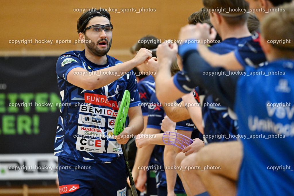 VSV Unihockey  vs. FBK Loka  | #30 Christoph Steiner VSV Unihockey, VSV Unihockey  vs. FBK Loka , VSV Unihockey  vs. FBK Loka  am 25.01.2026 in Villach (Ballspielhalle St. Martin), Austria, (Photo by Bernd Stefan)