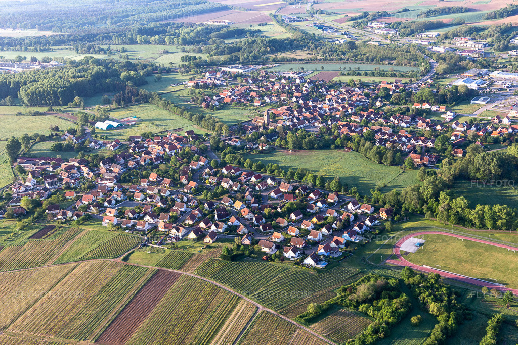 Aerial view: View of the town in the district Altenstadt in Wissembourg in the state Bas-Rhin, France.Photo: IMG_120655.jpg taken on 05/03/2020 by Werner Riehm/FLY-FOTO.comResolution of the original: 5472 x 3648 px