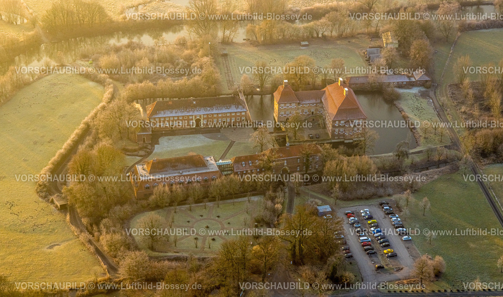 Hamm250200081Uentrop | Luftbild, Schloss Oberwerries Wasserschloss in den Lippeauen, Bildungsstätte und Begegnungsstätte, Stadtbezirk Heessen, Hamm, Ruhrgebiet, Nordrhein-Westfalen, Deutschland