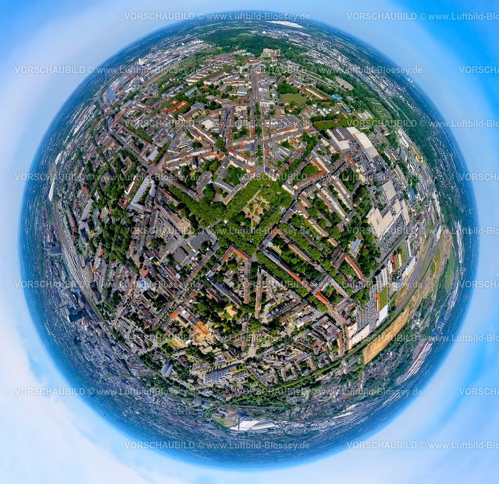 Dortmund240590435Nordmarkt_Mallinkrodtstrasse | Luftbild, Wohngebiet Nordmarkt Platz grüne Lunge mit Bäumen und Gartenanlagen, Baumallee Lortzingstraße, Schleswiger Straße und Mallinckrodtstraße, Erdkugel, Fisheye Aufnahme, Fischaugen Aufnahme, 360 Grad Aufnahme, tiny world, little planet, fisheye Bild, Dorstfelder Brücke, Dortmund, Ruhrgebiet, Nordrhein-Westfalen, Deutschland