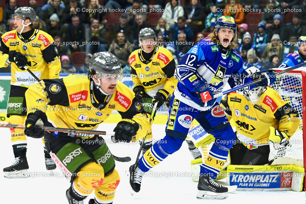 EC IDM Wärmepumpen VSV vs. HC Pustertal | #34 Purdeller Tommy HC PUSTERTAL, #12 Pearson Chase EC VSV, #36 Osmanski Austin Michael HC PUSTERTAL, #20 Wesley Jashua Jared HC PUSTERTAL, EC IDM Wärmepumpen VSV vs. HC Pustertal, EC IDM Wärmepumpen VSV vs. HC Pustertal am 15.11.2024 in Villach (Stadthalle Villach), Austria, (Photo by Bernd Stefan)