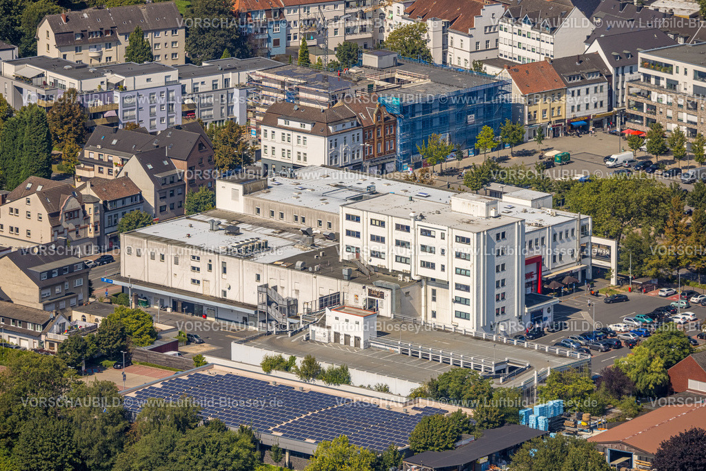 Gladbeck240806160 | Luftbild, Einkaufszentrum Wilhelmstraße mit Rewe Supermarkt, Gladbeck, Ruhrgebiet, Nordrhein-Westfalen, Deutschland