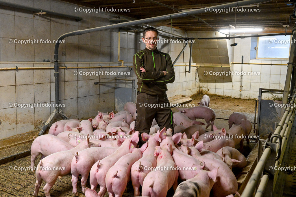 Landwirtschaft_ Schweinebauer_ 07.02.2024-1 | 07.02.2024, Obernberg am Inn, AUT, Landwirtschaft, Schweinebauer, im Bild Thomas Reisecker (Schweinebauer)