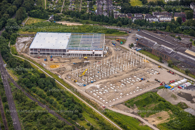 Duisburg240702336-Nord | Luftbild, Duisburg-Nord, Baustelle mit Neubau für Gewerbepark Zeus-Gelände, Obermeiderich, Duisburg, Ruhrgebiet, Nordrhein-Westfalen, Deutschland