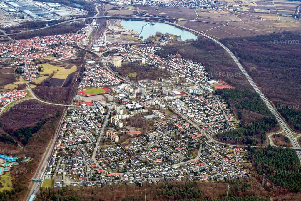 Luftbild: Dorschberg von Nordwesten in Wörth am Rhein im Bundesland Rheinland-Pfalz in Deutschland. Foto: IMG_1009.jpg vom 19.02.2006 durch Werner Riehm/FLY-FOTO.de