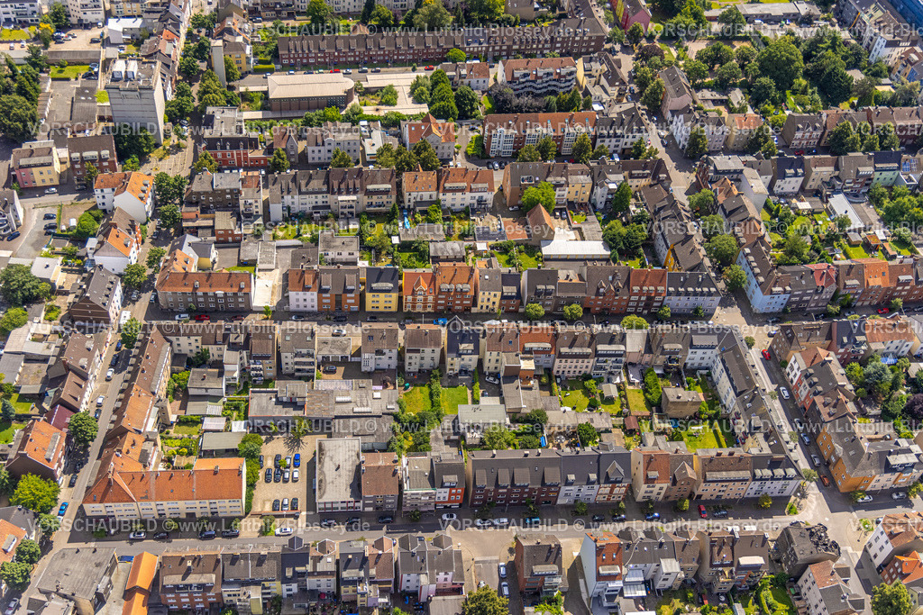 Hamm240706563 | Luftbild, Wohngebiet Wohnhäuser Albertstraße mit grünen Innenhöfen, zwischen Schillerstraße und Feidikstraße, Mitte, Hamm, Ruhrgebiet, Nordrhein-Westfalen, Deutschland