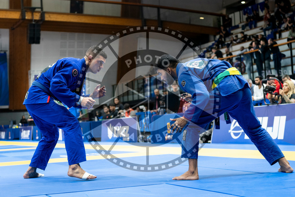 20240122PBB6726 | Fighters compete during the second day of the IBJJF European Championship in Paris, France, on January 22, 2024.