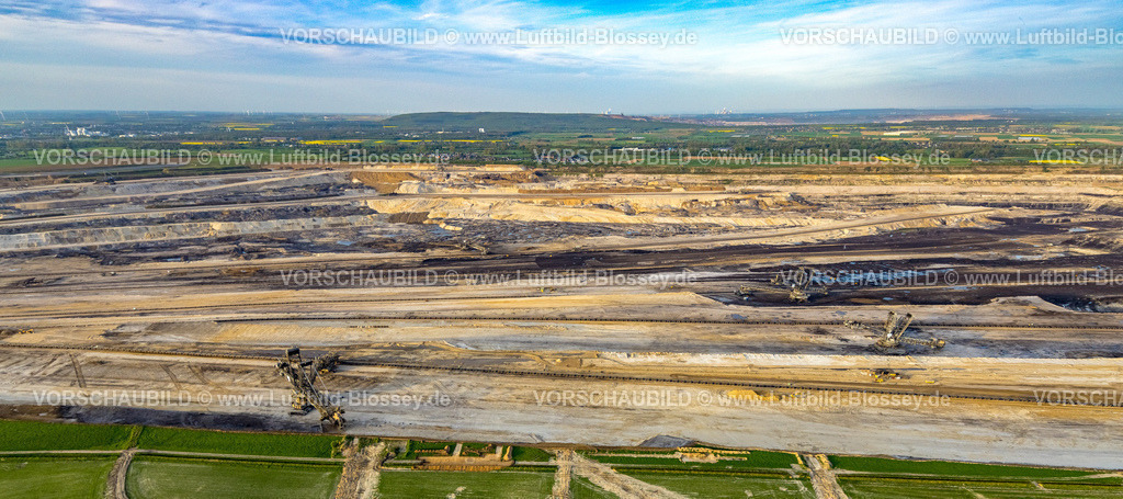 Inden240403598BraunkohleTagebauRWE | Luftbild, BraunkohleTagebau Inden der RWE Power AG, Versorgung des Kraftwerks Weisweiler,  Schaufelradbagger, Rheinisches Braunkohlerevier, Inden, Rheinland, Nordrhein-Westfalen, Deutschland