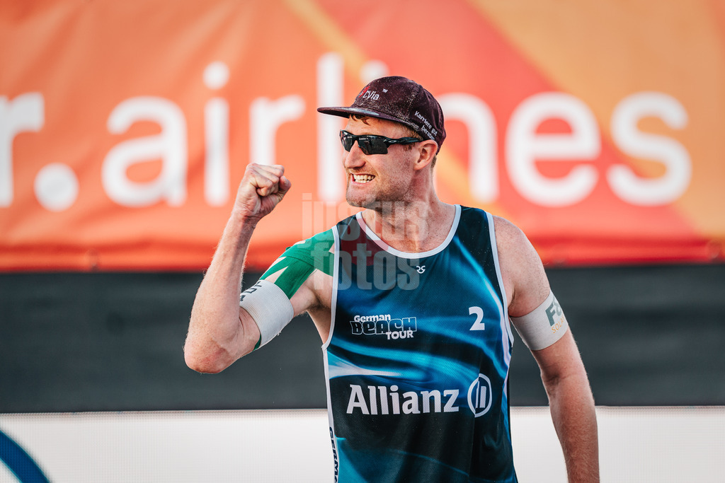 Beachvolleyball | Männer | Allianz German Beach Tour 2024 | Tourstop Kühlungsborn 2 | 16.08.2024 | Yannick Harms jubelt