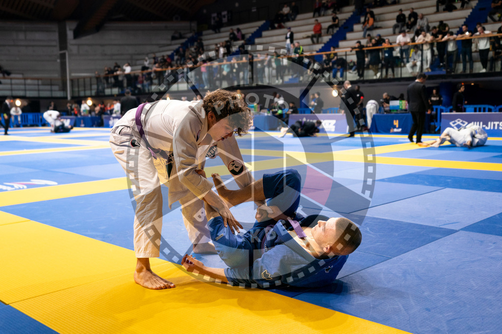 20240123PBB00525 | Fighters compete during the second day of the IBJJF European Championship in Paris, France, on January 23, 2024.