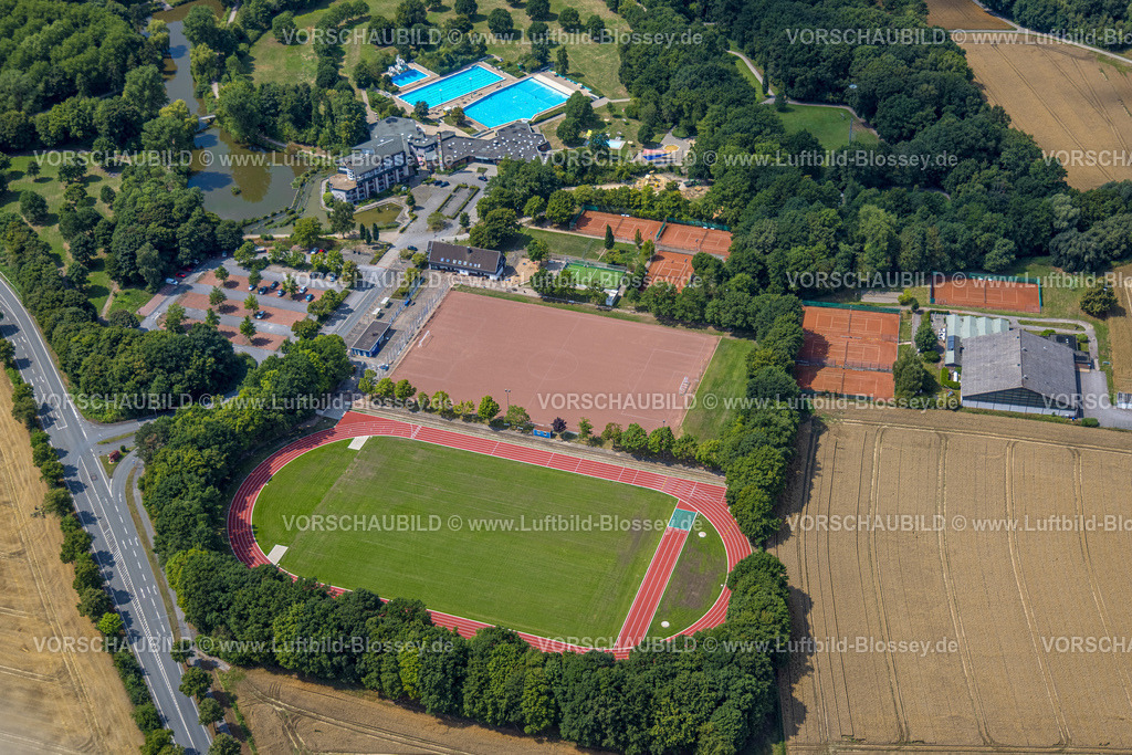 Hamm250702801West | Luftbild, Selbachpark mit Hotel und See und Freibad, Sportanlage 1. FC Pelkum e.V., Stadtbezirk Pelkum, Hamm, Ruhrgebiet, Nordrhein-Westfalen, Deutschland