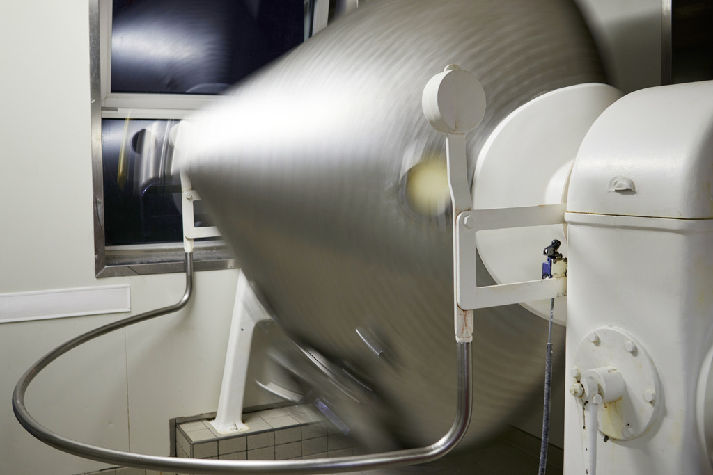 Sennerei Hittisau | Hittisau, Austria - July 29, 2019: Sennerei Hittisau; Kolding Biconical Mixer zur Erzeugung der Butter. - Realisiert mit Pictrs.com