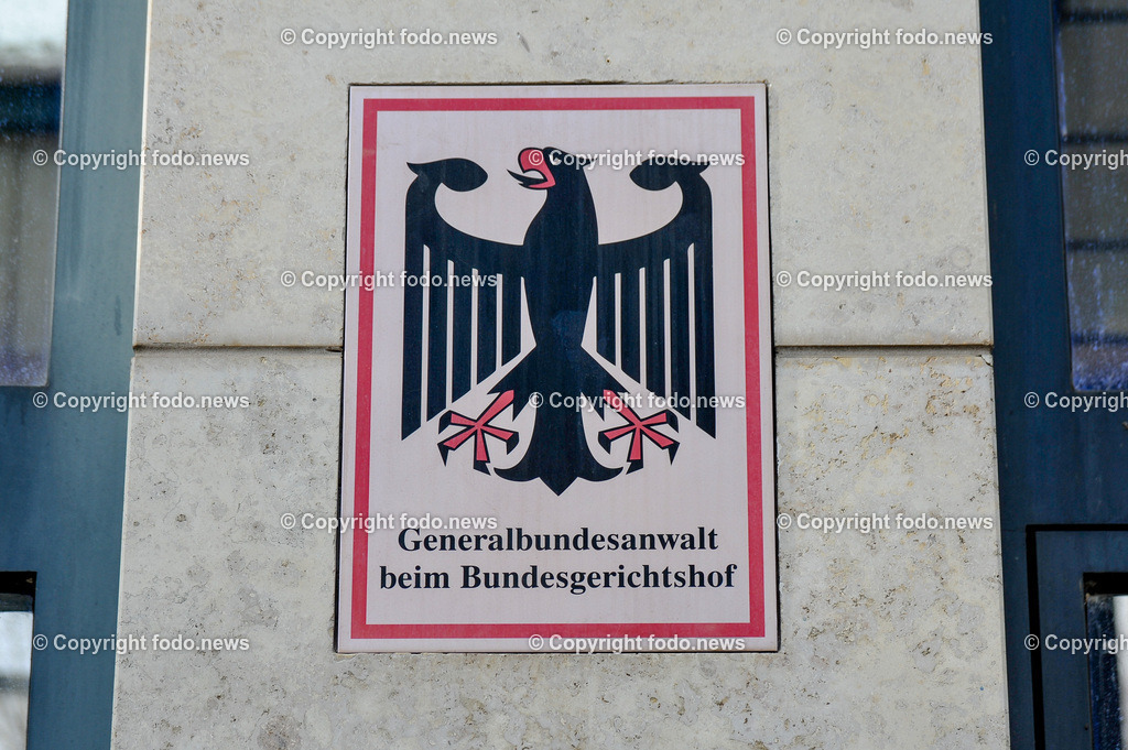 Deutschland_ Baden-Wuerttemberg_ Karlsruhe_ 16.02.2025-9 | 16.02.2025, Deutschland, GER, Baden-Wuerttemberg, Karlsruhe im Bild Themenbild, Stadtansichten, Generalbundesanwalt beim Bundesgerichtshof, Logo, Schild
