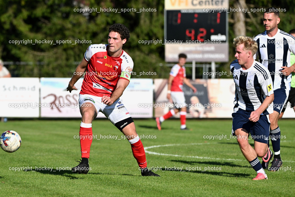 ATUS Nötsch vs. FC Dölsach | #21 Nicolas Francis Janschitz ATUS Nötsch, #21 Felix Johannes Mayr FC Dölsach, ATUS Nötsch vs. FC Dölsach, ATUS Nötsch vs. FC Dölsach am 23.08.2026 in Nötsch (Sportplatz Nötsch), Austria, (Photo by Bernd Stefan)
