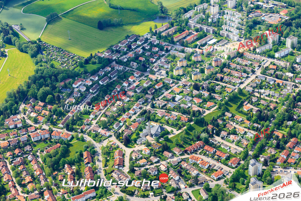 Die Luftaufnahme Thingers - Kempten Allgäu wurde vom UL-Flugzeug (keine Drohne) aus fotografiert.Hohe Druck- Auflösung-die Geschenkidee!