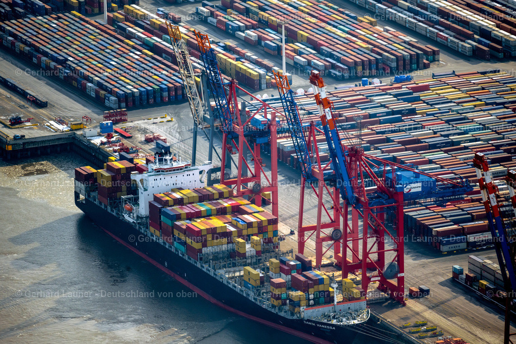 4044609 | Containerschiff Santa Vanessa am Containerterminal im Überseehafen, Freie und Hansestadt Hamburg