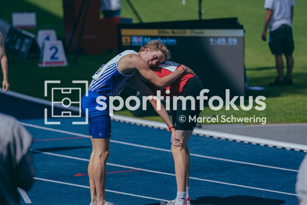 Deutsche Meisterschaften U20 / U16 2026 | Jan Emanuel Merheim, TuS Köln rrh., 1038, Theo Hielscher, TSV 1860 Stralsund, 704, 800-Meter-Lauf, Finale, Deutsche Meisterschaften der U20 &amp; U16 2026, Lohrheidestadion Bochum-Wattenscheid, 12.07.2026. Foto: Marcel Schwering / sportimfokus - Realisiert mit Pictrs.com