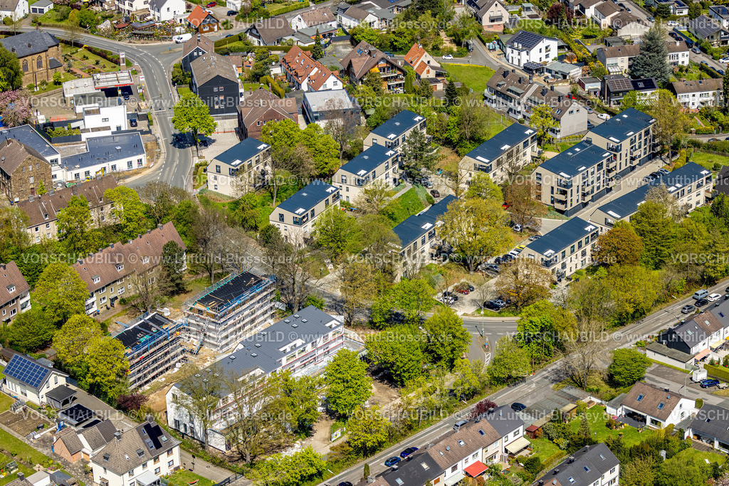 Hattingen230406698 | Luftbild, Baustelle und Neubau an Märkische Straße Ecke Isenbergstraße, Niederwenigern, Hattingen, Ruhrgebiet, Nordrhein-Westfalen, Deutschland