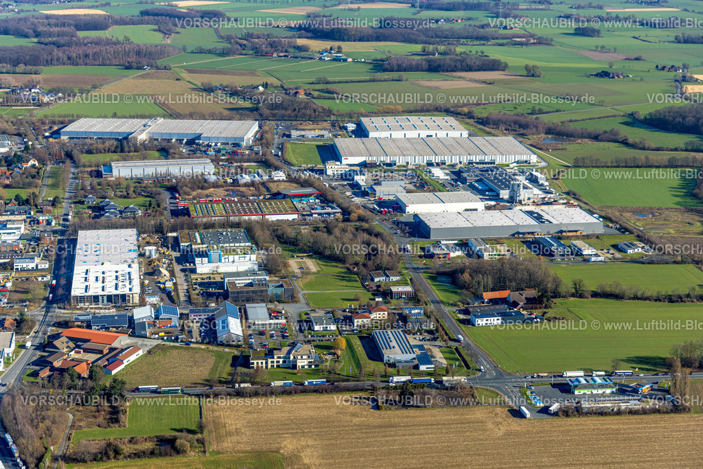 Hamm230205000 | Luftbild, Gewerbegebiet Rhynern, Oberster Kamp, Druckzentrum Hamm, Stadtbezirk Rhynern, Hamm, Ruhrgebiet, Nordrhein-Westfalen, Deutschland