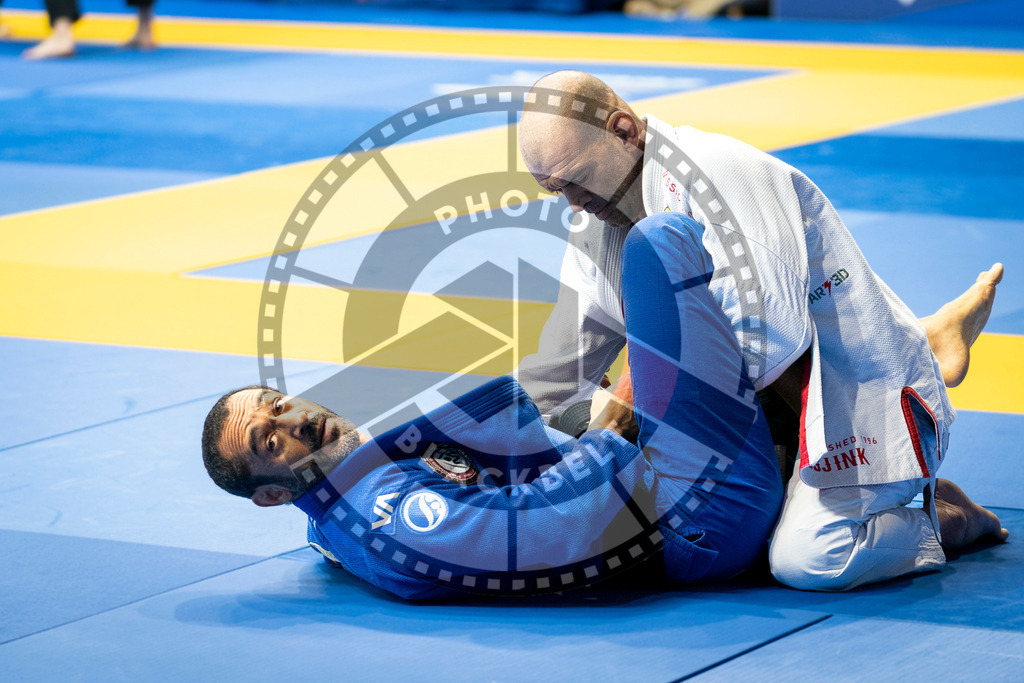 20240125PBB00046 | Fighters compete during the sixth day of the Brazilian Jiu-jitsu European Championship of the IBJJF in Paris, France, on January 25, 2024.