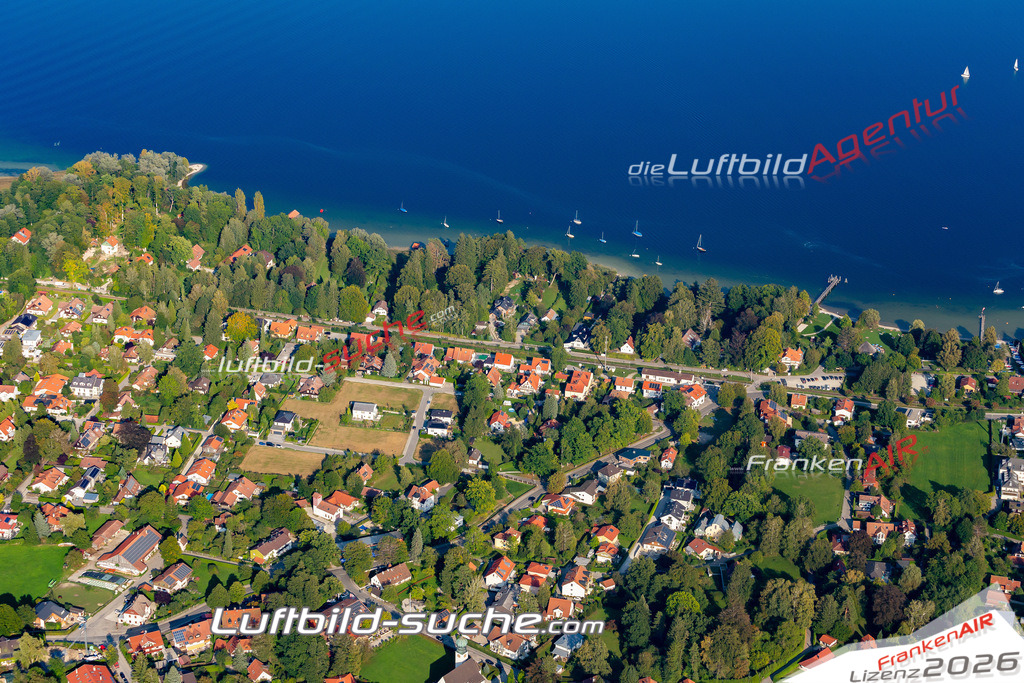 Aktuelles Luftbild von Riederau  - Die Luftaufnahme wurde 2020 mittels UL-Flugzeug erstellt ( keine Drohne ) - hochauflösende Kamera-Systeme von  Canon -Beste Qualität - Für grossformatige Ausdrucke geeignet. Die Geschenkidee !