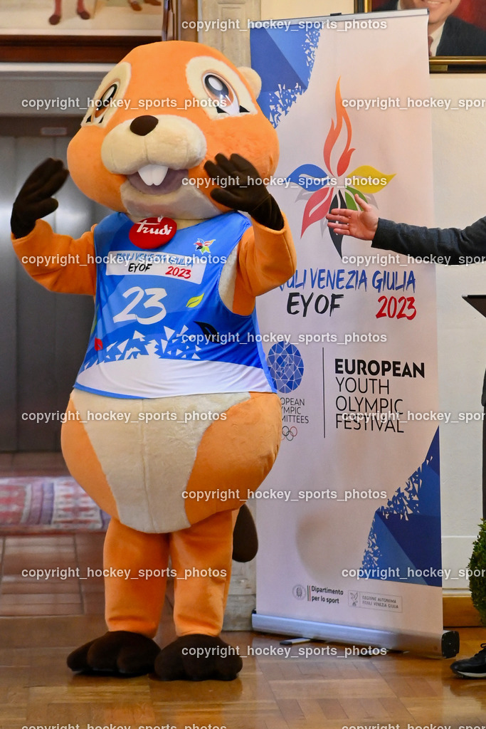 European Youth Olympic Festival EYOF 2023 Pressekonferenz | Maskottchen European Youth Olympic Festival EYOF 2023