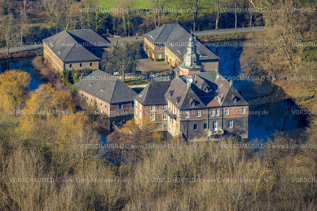 Olfen230206346Vinnum | Luftbild, Schloss Sandfort, Wasserschloss, Olfen-Kirchspiel, Olfen, Münsterland, Nordrhein-Westfalen, Deutschland