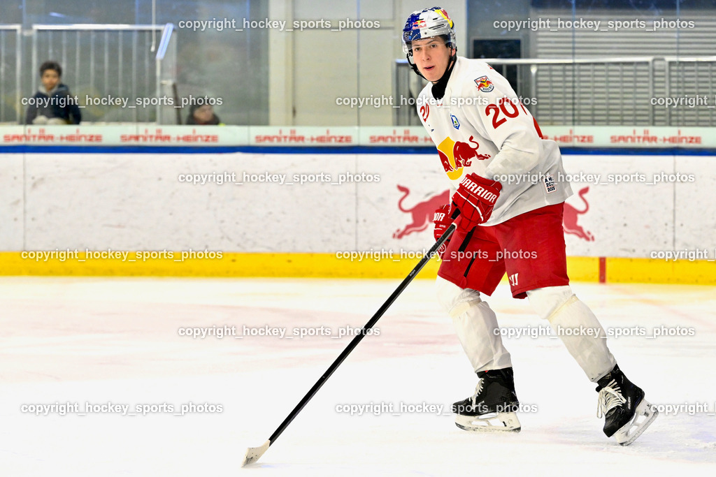 RED BULL HOCKEY JUNIORS vs. EK DIE ZELLER EISBÄREN | #20 Kirchebner Maximilian RED BULL HOCKEY JUNIORS, RED BULL HOCKEY JUNIORS vs. EK DIE ZELLER EISBÄREN, RED BULL HOCKEY JUNIORS vs. EK DIE ZELLER EISBÄREN am 14.01.2025 in Salzburg (Eisarena Salzburg), Austria, (Photo by Bernd Stefan)
