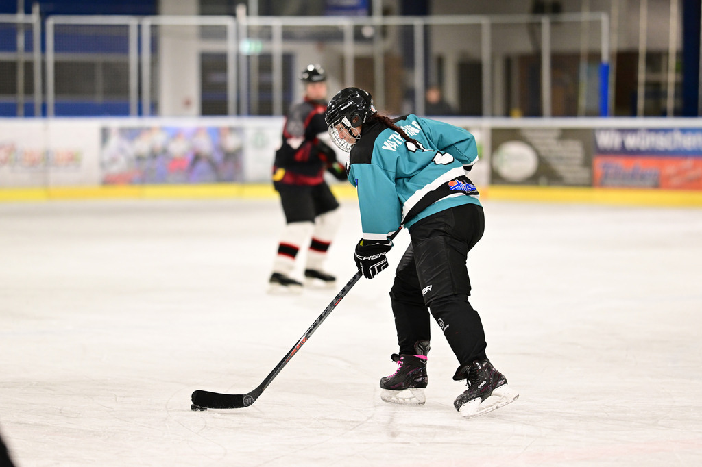 Eishockey I Frauen I Saison 2023-2024 I Testspiel I TuS Harsefeld Tigers - Crocodiles Hamburg | Der Sportfotograf. - Realisiert mit Pictrs.com