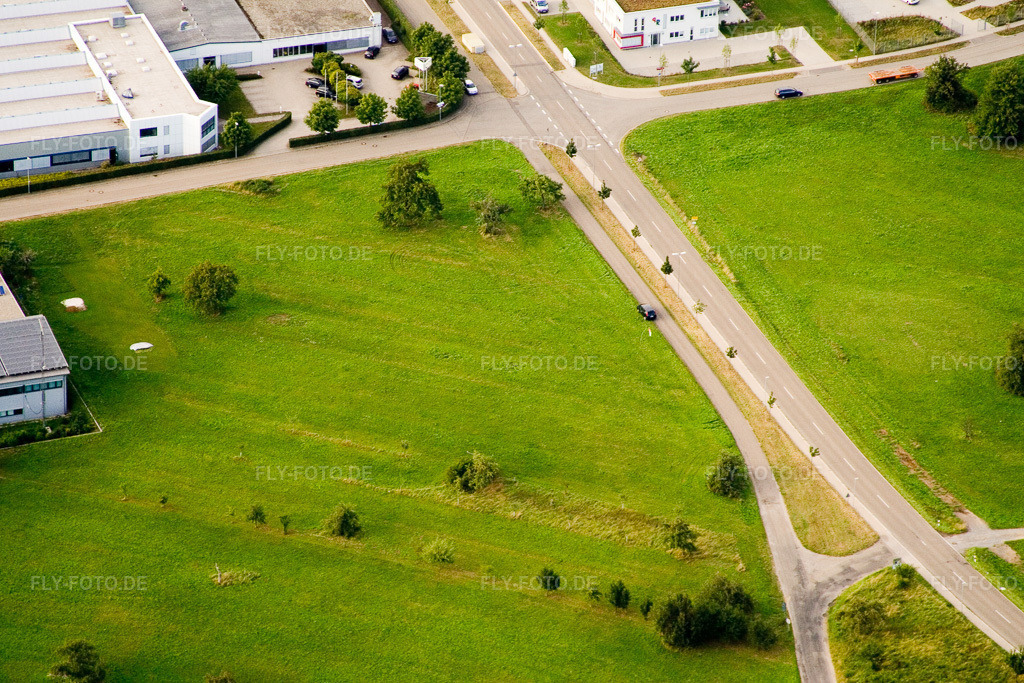 Luftbild: Ittersbach, Industriegebiet im Ortsteil Im Stockmädle in Karlsbad im Bundesland Baden-Württemberg in Deutschland. Foto: IMG_12499.jpg vom 05.08.2008 durch Werner Riehm/FLY-FOTO.de