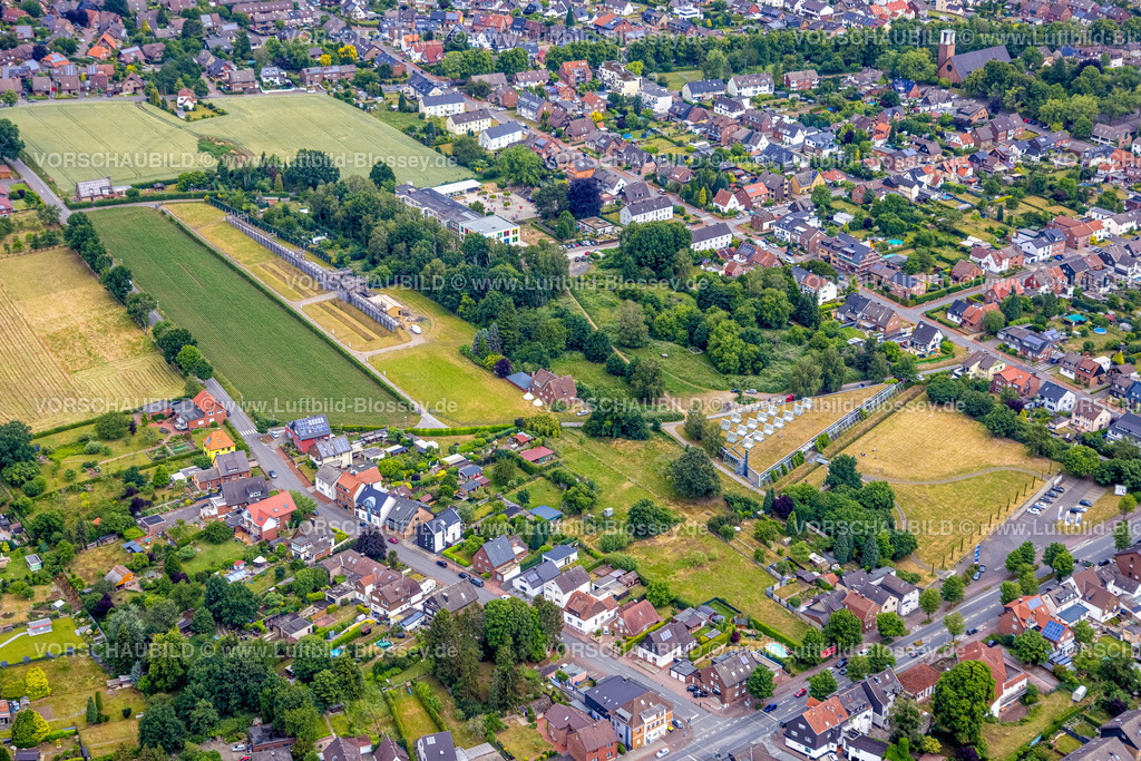 Haltern220604343 | Luftbild, LWL-Römermuseum an der Weseler Straße, Römerlager Aliso Freilichtmuseum, Haltern-Stadt, Haltern am See, Ruhrgebiet, Nordrhein-Westfalen, Deutschland