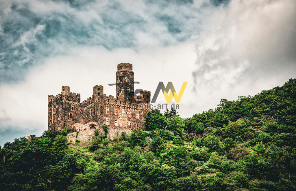 Burg Maus -  Mittelrheintal bei Sankt Goarshausen  | Die Burg Maus bei der bei der Loreleystadt St. Goarshausen, - Realisiert mit Pictrs.com