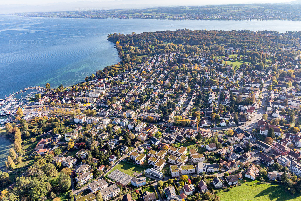 Luftbild: See- Uferbereichen vom Hörnle am Bodensee im Ortsteil Staad im Ortsteil Allmannsdorf in Konstanz im Bundesland Baden-Württemberg in Deutschland. Foto: IMG_119359.jpg vom 14.10.2019 durch Werner Riehm/FLY-FOTO.de