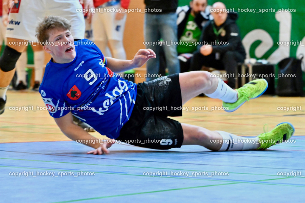 SC Ferlach vs. ALPLA HC Hard 2.3.2024 | #9 SAGER Nico SC Ferlach, SC Ferlach vs. ALPLA HC Hard 2.3.2024, SC Ferlach vs. ALPLA HC Hard am 02.03.2024 in Ferlach (Ballspielhalle Ferlach), Austria, (Photo by Bernd Stefan)