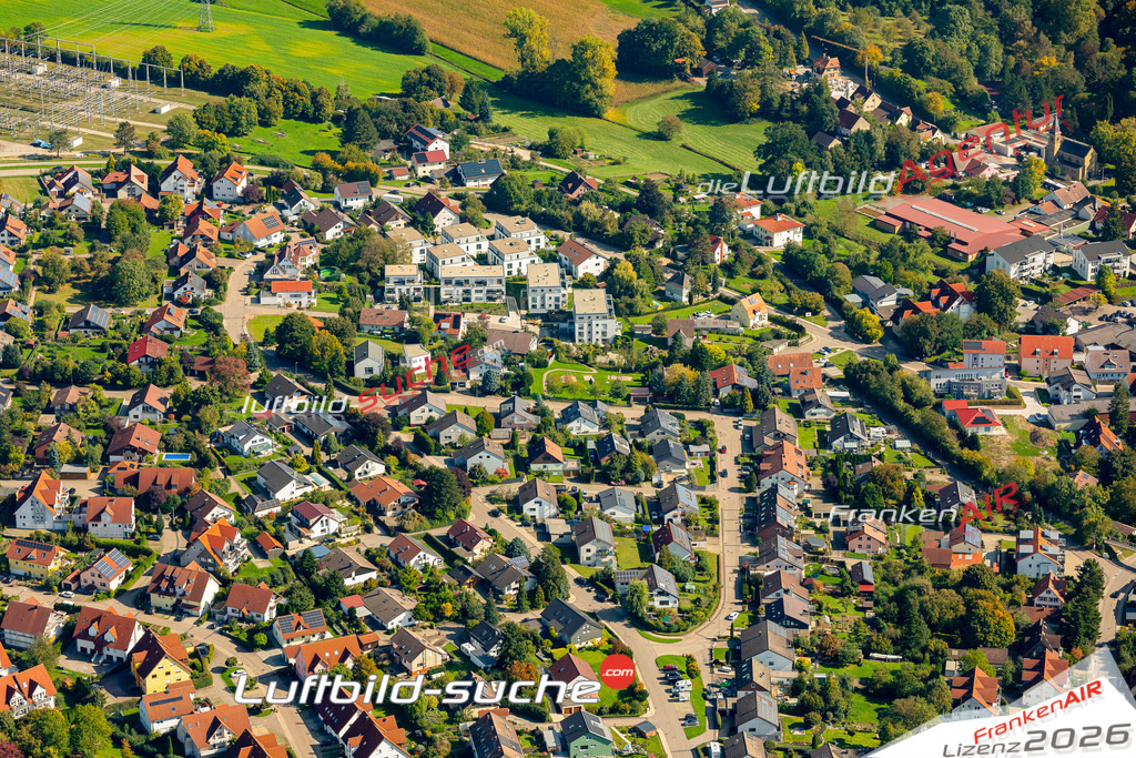 Luftaufnahme der Stadt Kupferzell - Die Luftaufnahme wurde 2025 vom UL-Flugzeug heraus erstellt ( keine Drohne ) - Hochauflösende Luftaufnahme - für professionelle Ausdrucke geeignet. Die Geschenkidee !Mit Lizenz und Bildrechte bestellbar