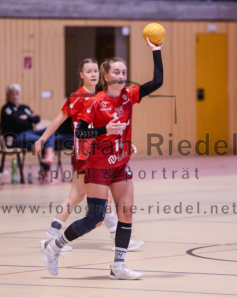 2025-02-22_055_SpVgg_Altenerding_gegen_TG_Landshut | Erding, Deutschland, 22.02.2025:Handball, Bezirksoberliga Frauen Altbayern 2024 / 2024, 15. Spieltag, SpVgg Altenerding gegen TG Landshut, Endergebnis: 25:22Isabella Gschossmann (TG Landshut, #14)Foto: Christian Riedel / fotografie-riedel.net