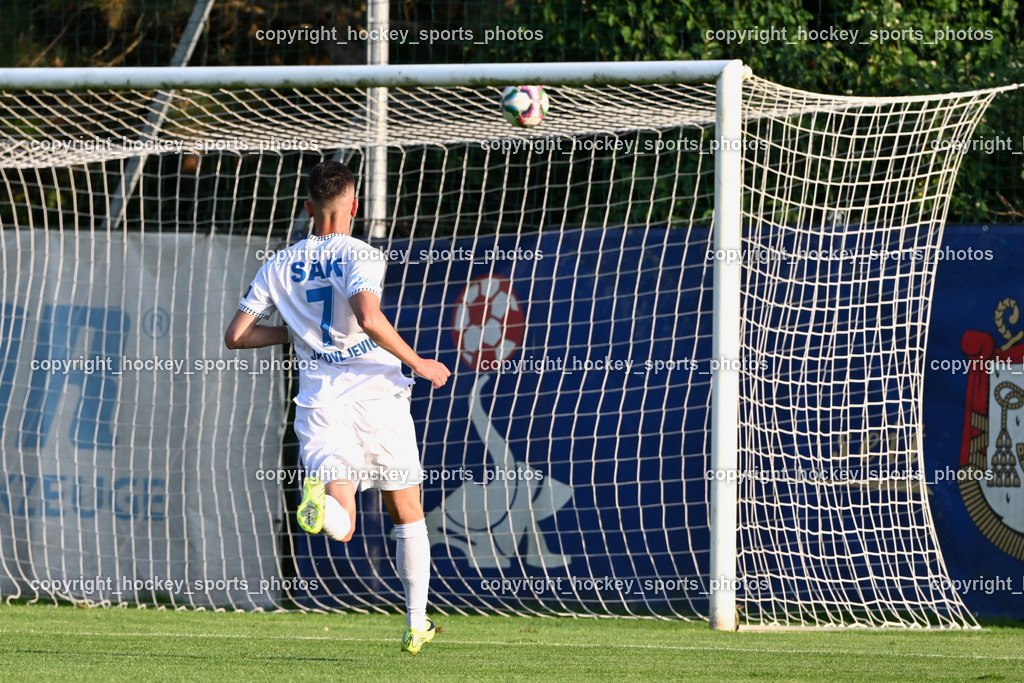 SAK vs. SV Dellach Gail | Tor SAK, #7 Hrvoje Jakovljevic SAK, SAK vs. SV Dellach Gail, SAK vs. SV Dellach Gail am 14.08.2025 in Klagenfurt (Sportpark Welzenegg), Austria, (Photo by Bernd Stefan)