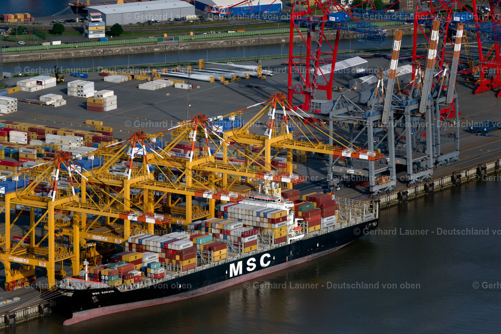 4030539 | BREMERHAVEN 01.06.2020 Containerterminal im Containerhafen des Überseehafen Am Nordhafen in Bremerhaven im Bundesland Bremen. // Container Terminal in the port of the international port Am Nordhafen in Bremerhaven in the state Bremen. Foto: Gerhard Launer