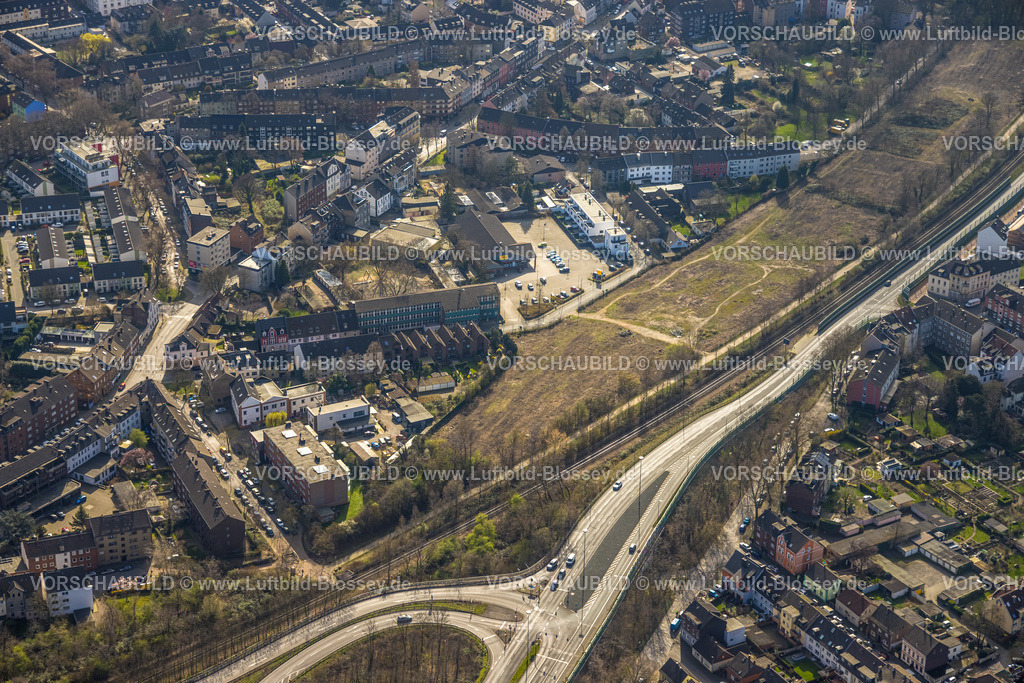 Duisburg240304460 | Luftbild, Bau für neue Umgehungsstraße an der Brachfläche Vohwinkelstraße, Mittelmeiderich, Duisburg, Ruhrgebiet, Nordrhein-Westfalen, Deutschland, Duisburg-N