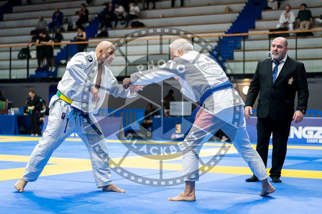 20240122PBB6196 | Fighters compete during the second day of the IBJJF European Championship in Paris, France, on January 22, 2024.