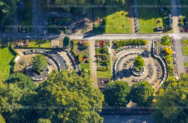 Schwelm240813569 | Luftbild, Evangelischer Friedhof Gräberfeld und Urnengräber im Kreis, Schwelm, Ruhrgebiet, Nordrhein-Westfalen, Deutschland