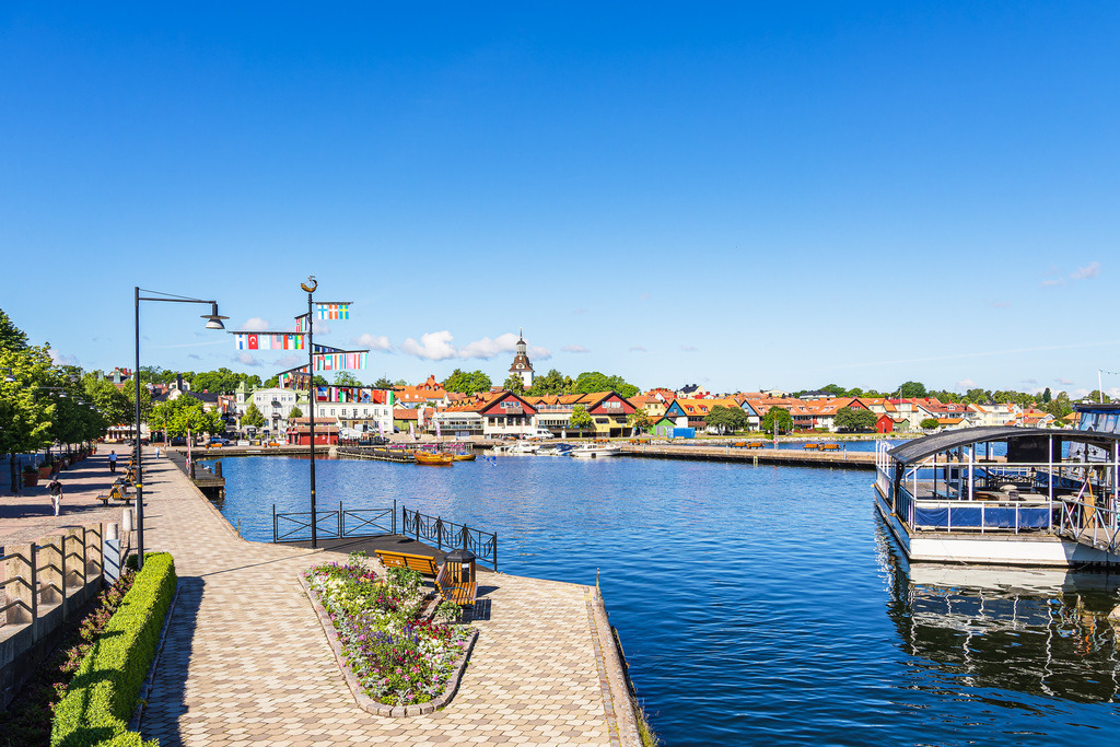 Blick auf die Stadt Västervik in Schweden | Blick auf die Stadt Västervik in Schweden.